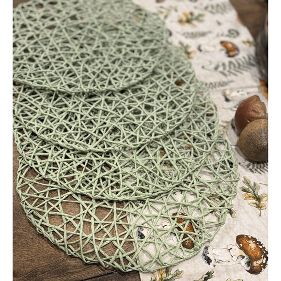 Set 8 SIGRID OLSEN Placemats Green 15” Cottagecore - Picture 8 of 8